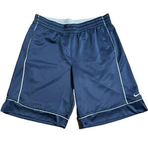 Vintage Nike Basketball Shorts Men Sz L Navy Blue Shiny Dazzle Baggy Y2K